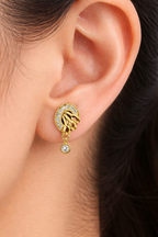 Elegant Floral Gold Drop Earrings