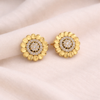 Golden Floral Spark Stud Earrings
