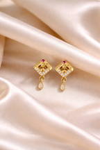 Floral Square Drop Earrings