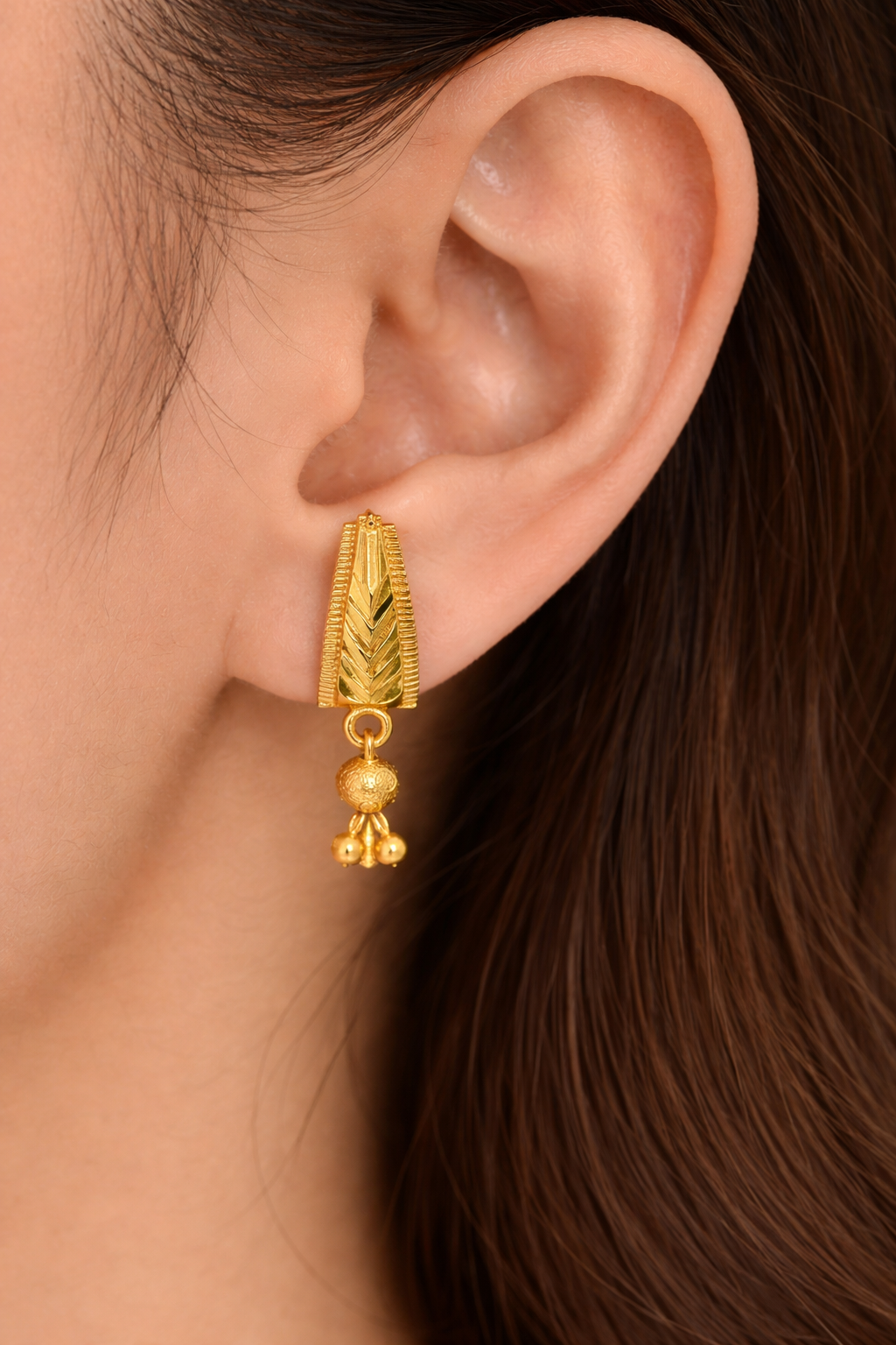 Gold Jhumki Drop Earrings