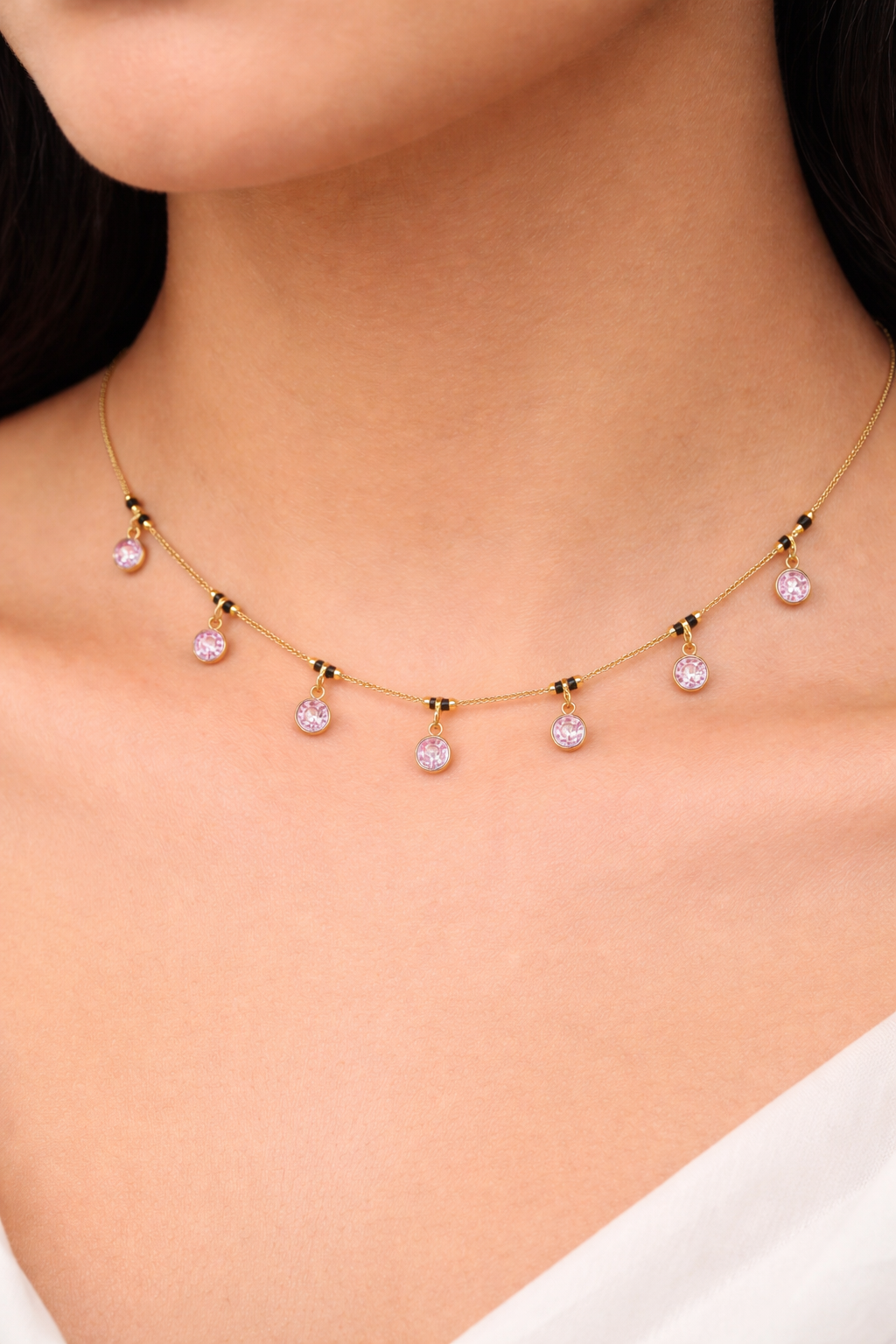 Pink Crystal  Style Necklace