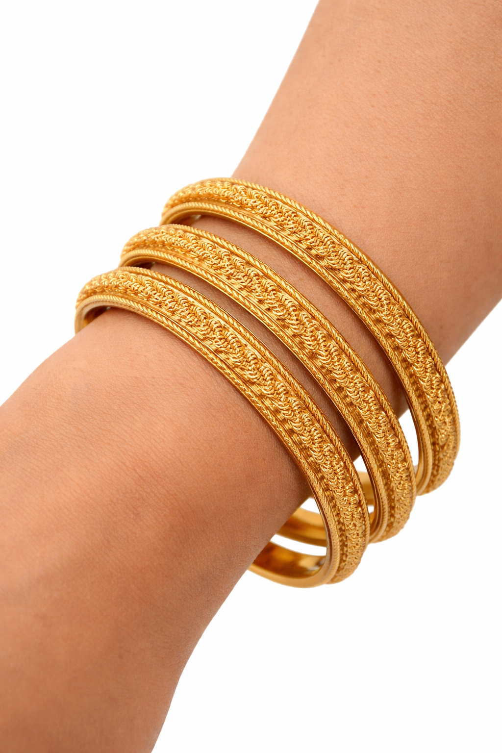 Elegant Floral Gold Bangles