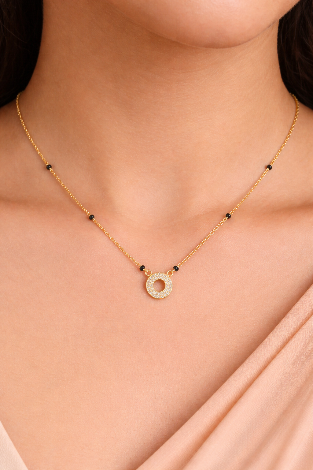 Elegant Circular Stone Mangalsutra Necklace