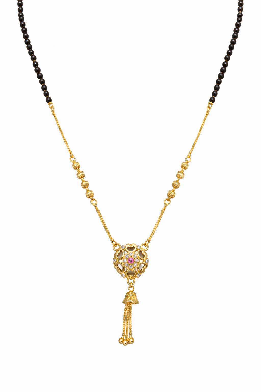 Elegant Floral Drop Mangalsutra Necklace