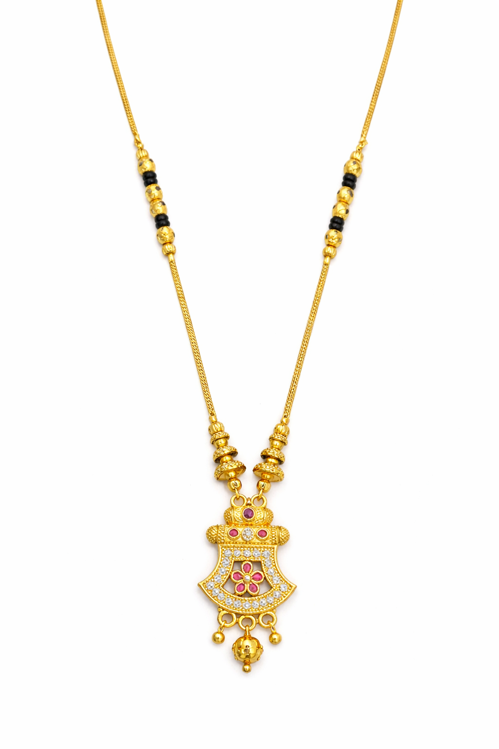 Elegant Floral Temple Design Mangalsutra Necklace
