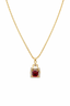 Elegant Ruby Stone Pendant Gold Necklace
