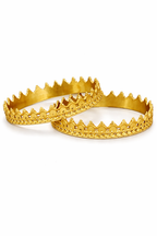 Elegant Temple Design Gold Bangles Set