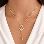 Diamond Drop Charm Necklace