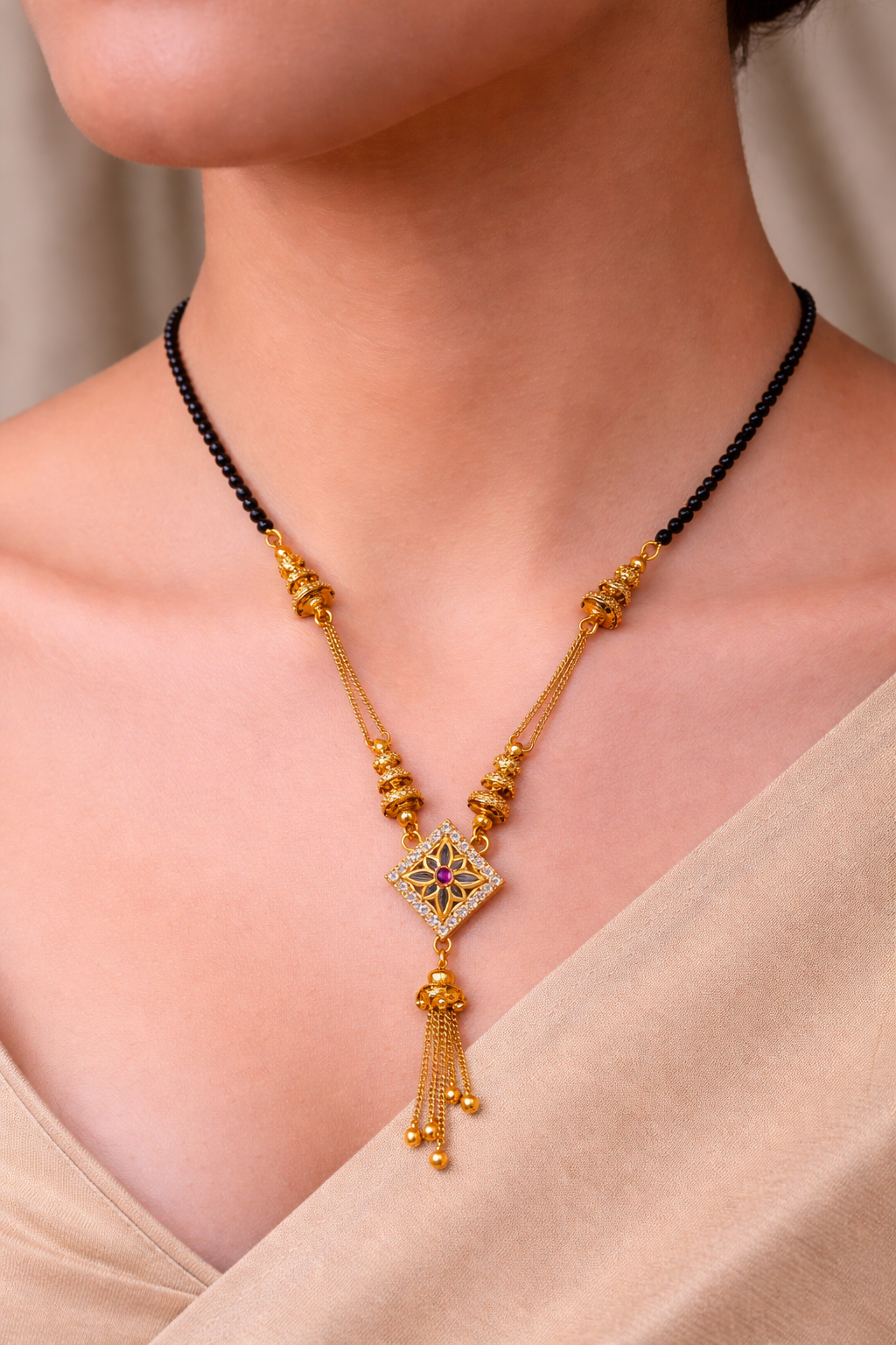 Ruby Star Tassel Mangalsutra