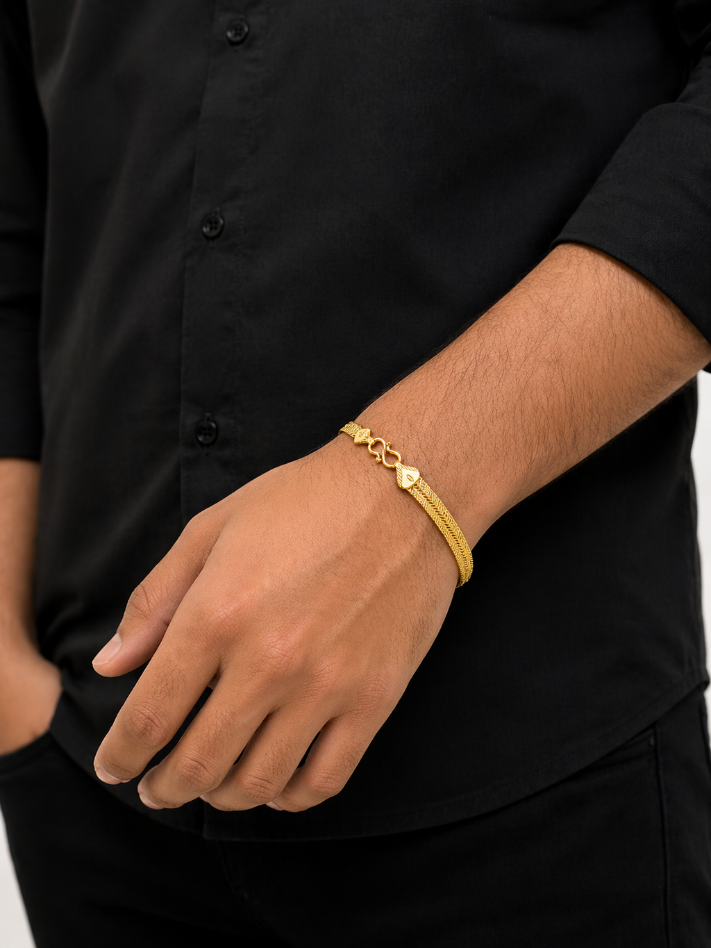 Classic Gold Textured Bracelet