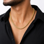 Classic Basket Weave 24K Gold Plated Chain