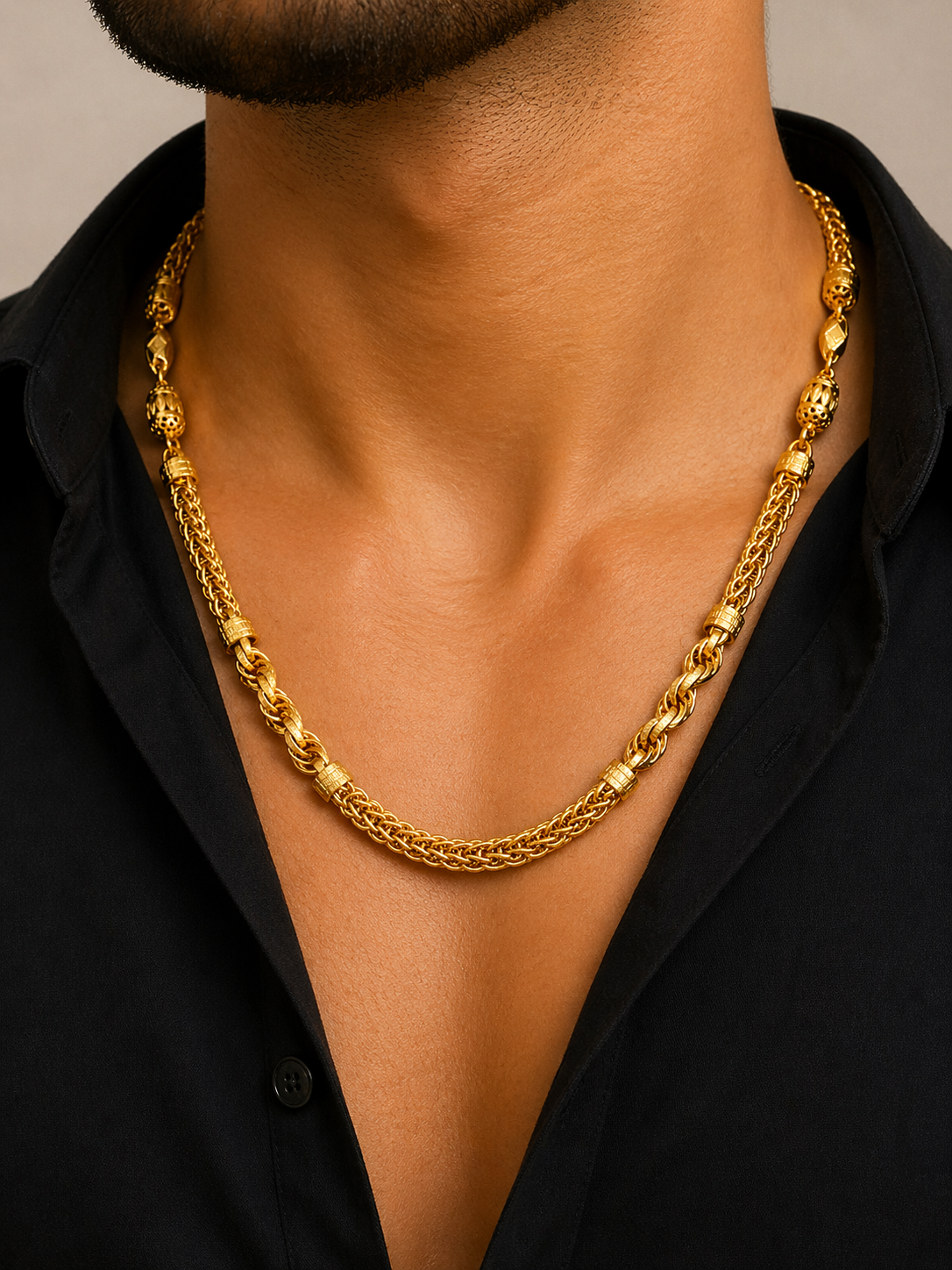 Premium Dual Design Gold Chain Secondary image