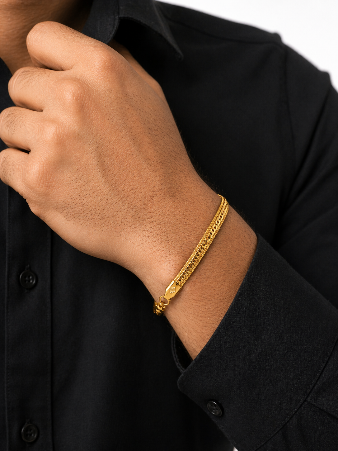 Classic Triple Rope Gold Plated Bracelet Secondary image