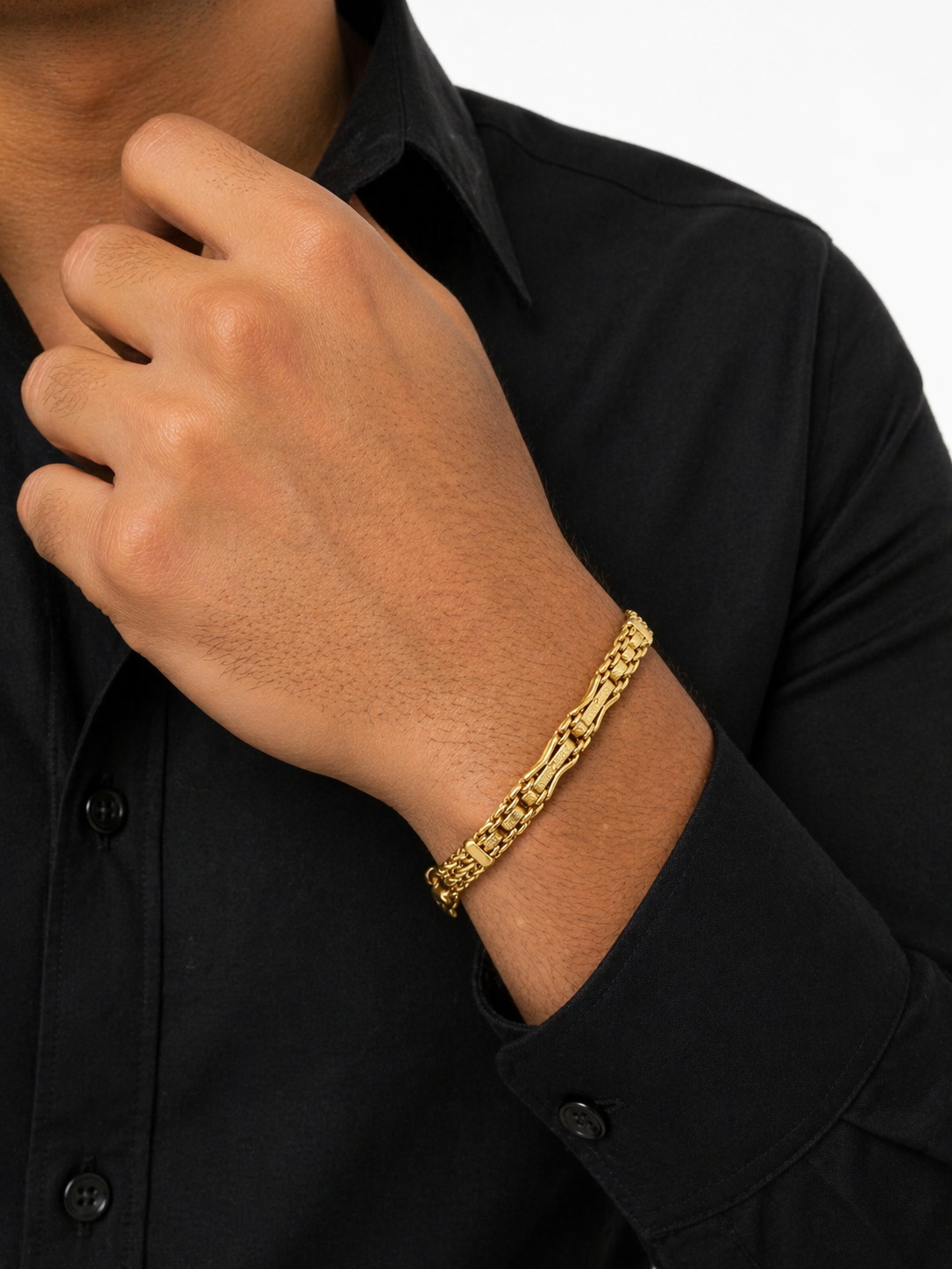 Classic Center Design Gold Plated Bracelet