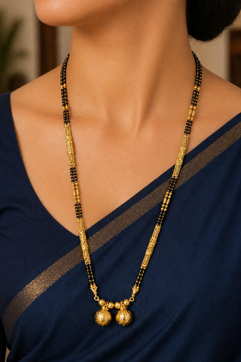 Traditional Dual Bead Mangalsutra Necklace