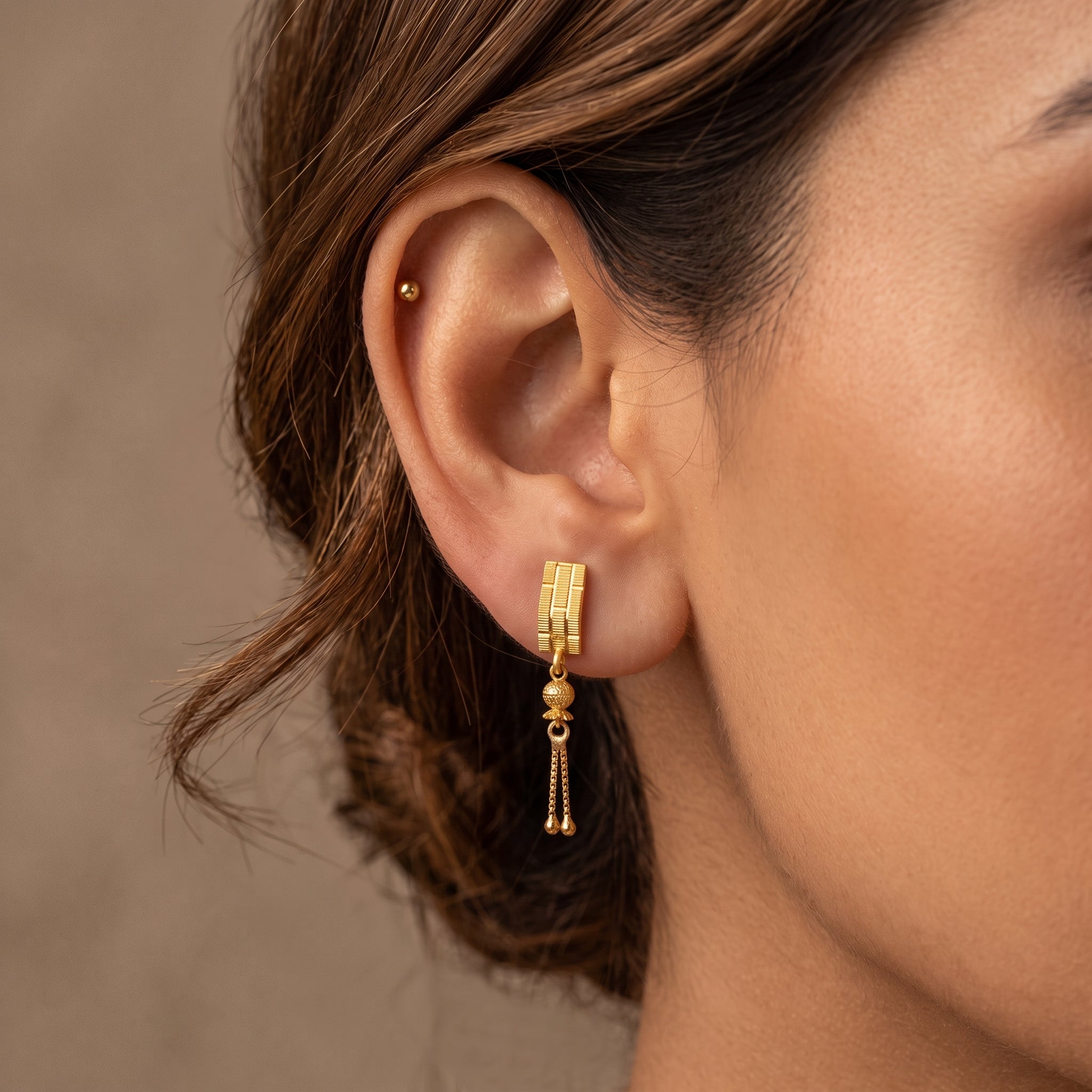 Geometric Tassel Drop Earrings