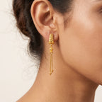 Textured Chain Tassel Drop Earrings