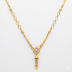 Elegant Floral Drop Gold Necklace
