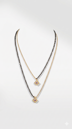 Elegant Dual Layer Diamond Shape Mangalsutra Necklace