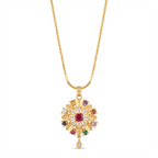 Royal Floral Multicolor Pendant Necklace