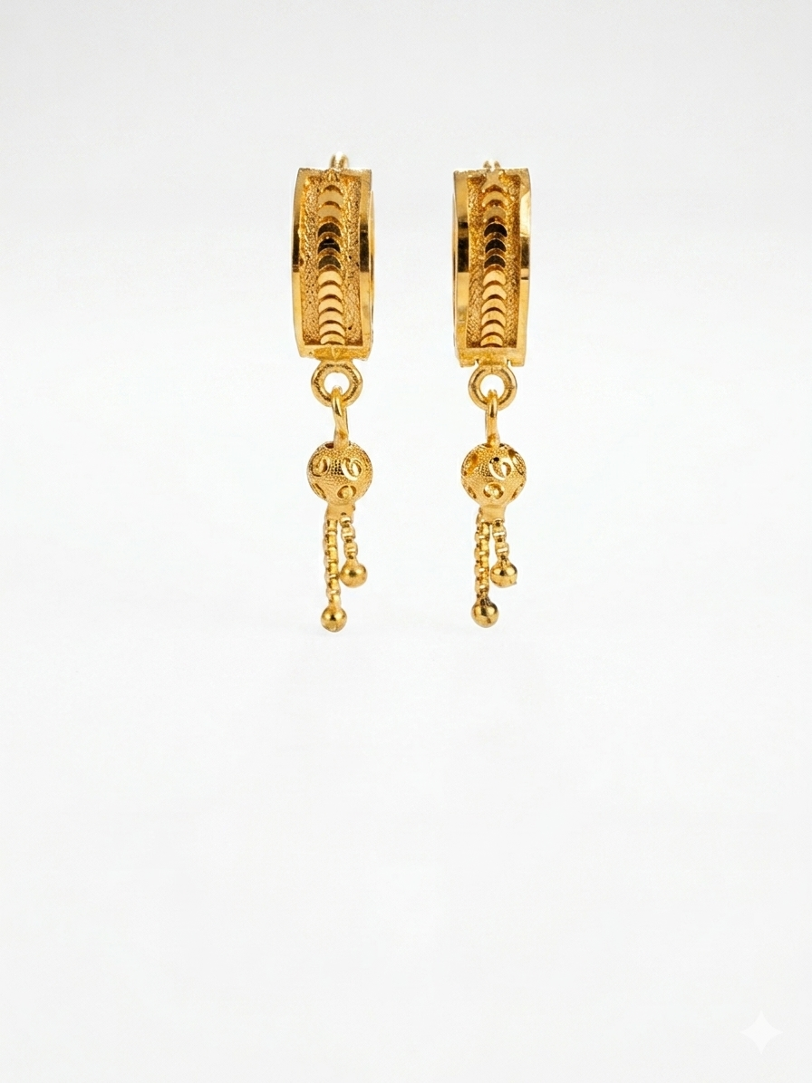 Gold Hoop Drop Earrings