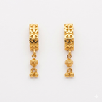 Heart Motif Gold Drop Earrings