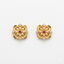 Royal Floral Ruby Gold Stud Earrings