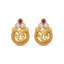 Gold Floral Stone Stud Earrings