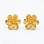 Golden Blossom Floral Stud Earrings