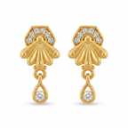 Elegant Drop Floral Gold Earrings