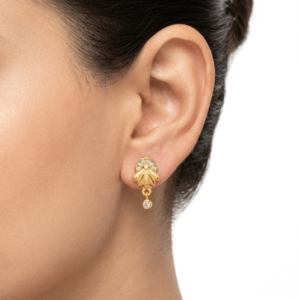 Elegant Drop Floral Gold Earrings