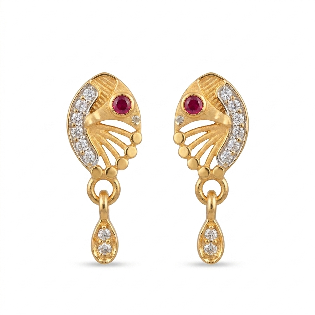 Designer Oval Drop Earrings
