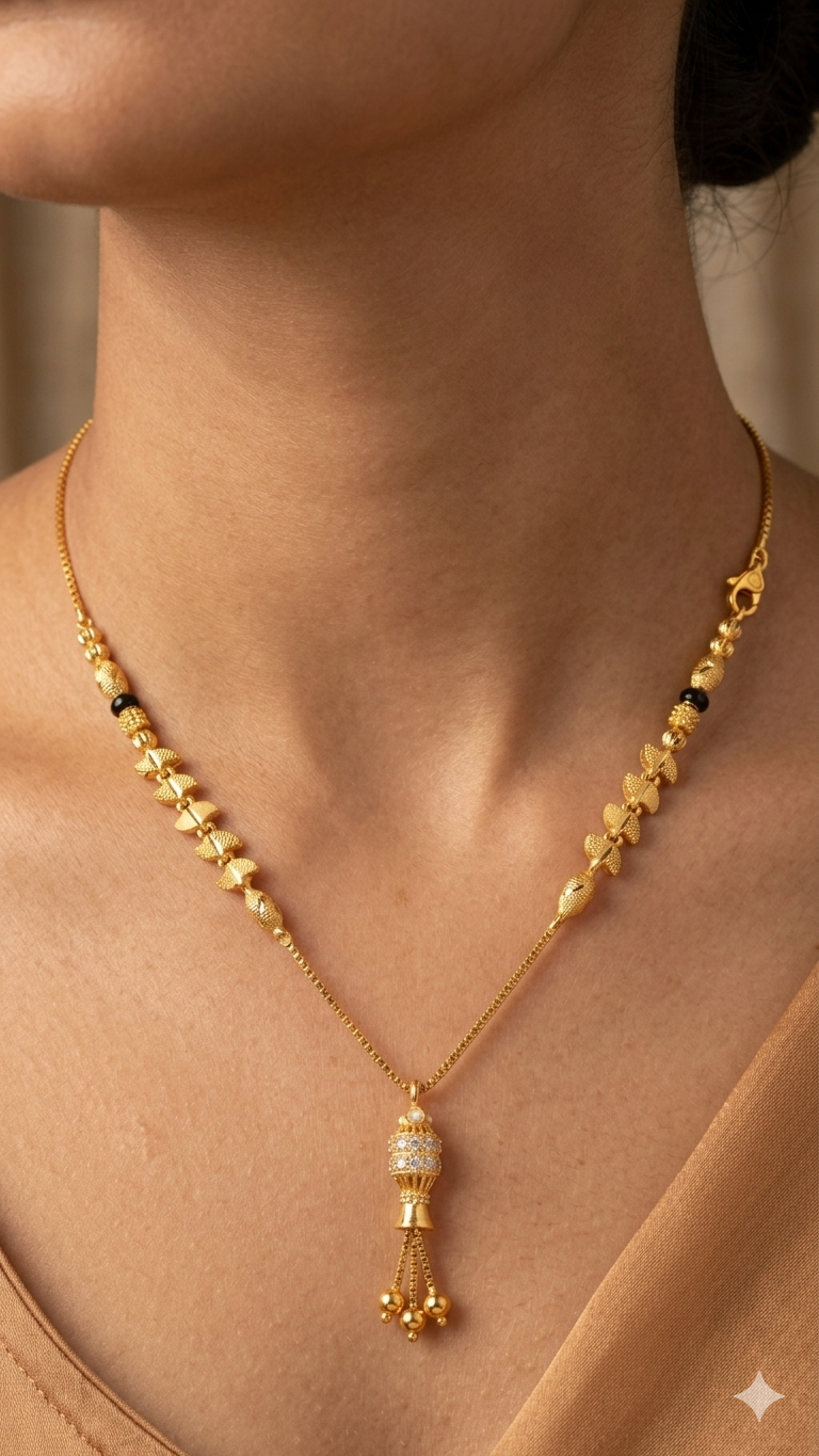 Elegant Traditional Drop Pendant Mangalsutra Necklace