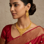 Royal Antique Gold Plated Necklace Set