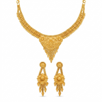Elegant Floral Gold Plated Necklace Set