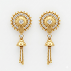 Royal Jhumka Style Gold Tassel Earrings