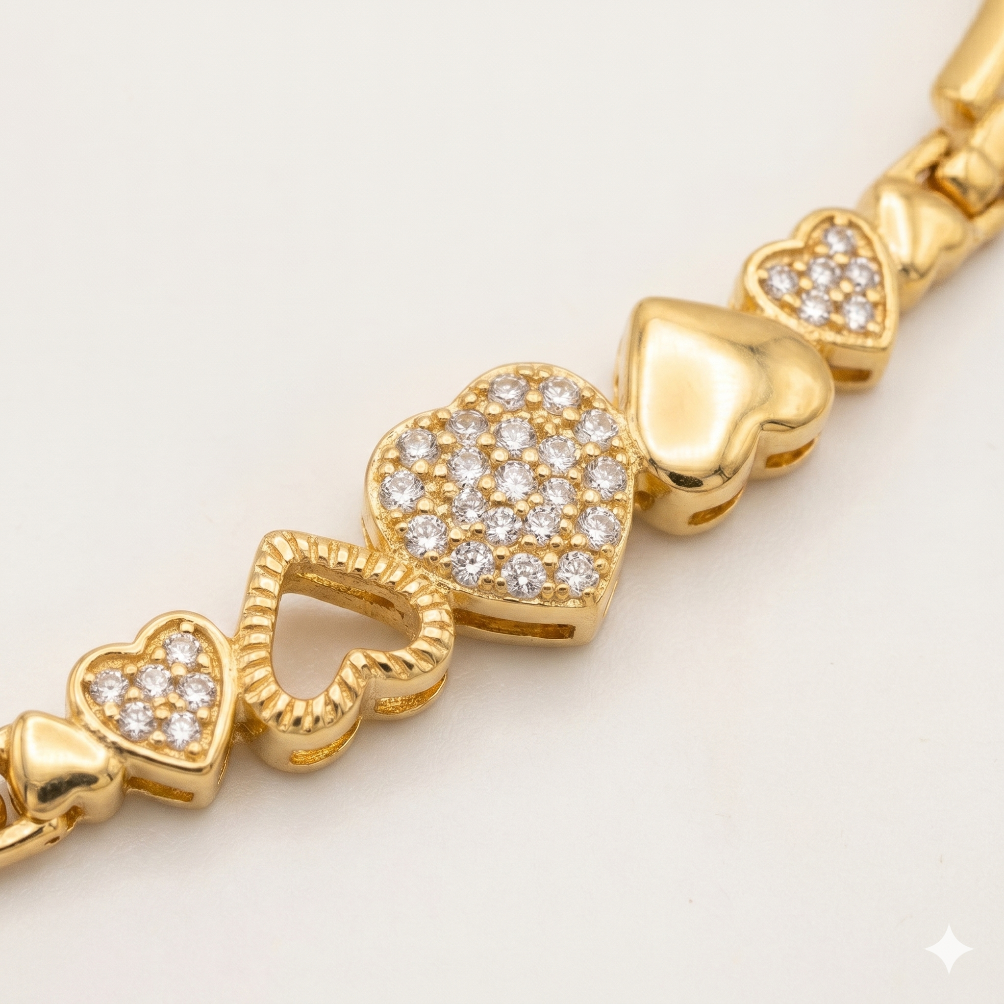 Golden Heart Charm Bracelet