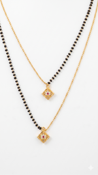 Elegant Dual Layer Diamond Shape Mangalsutra Necklace