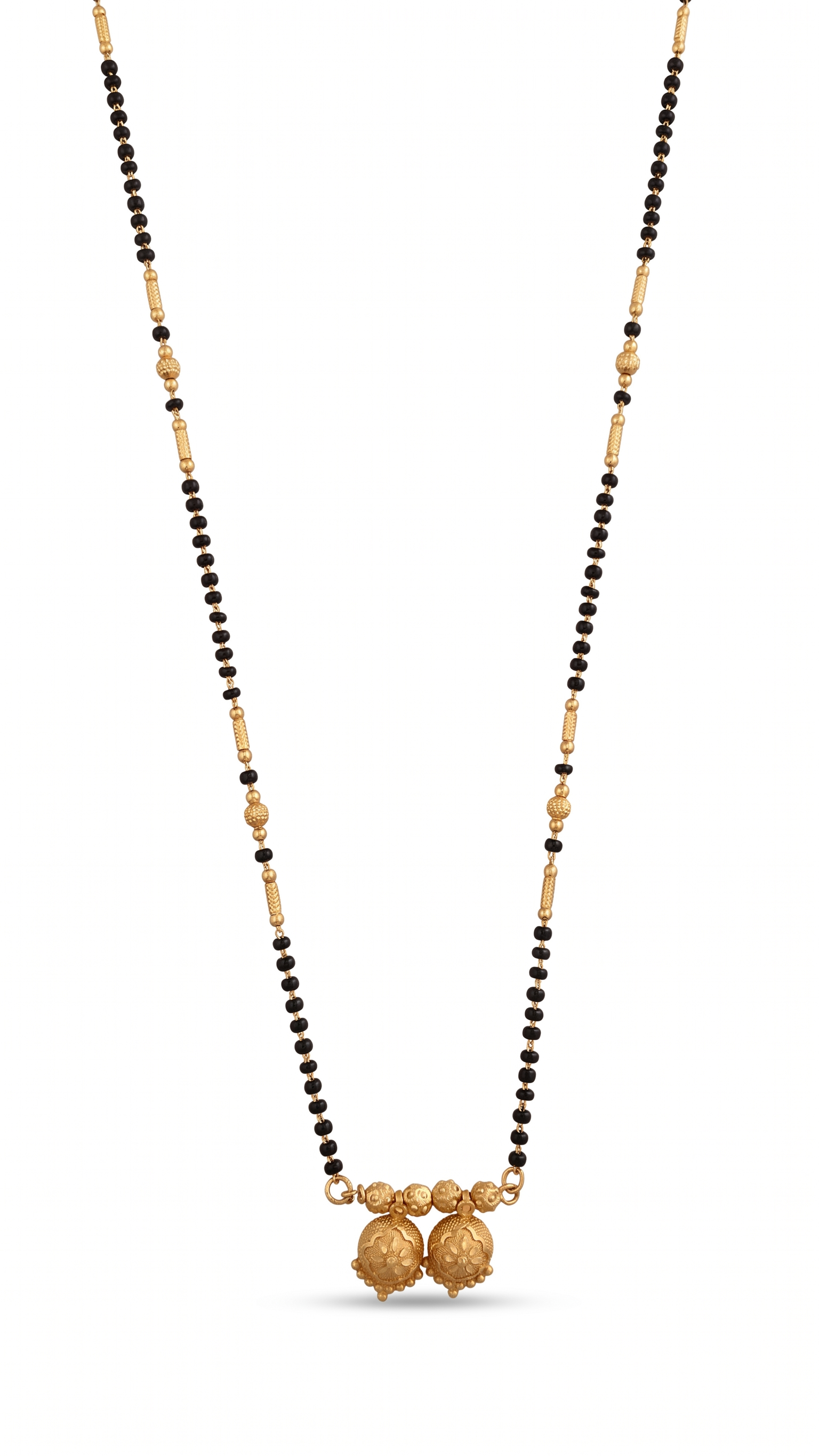 Classic Gold Bead Dual Pendant Mangalsutra