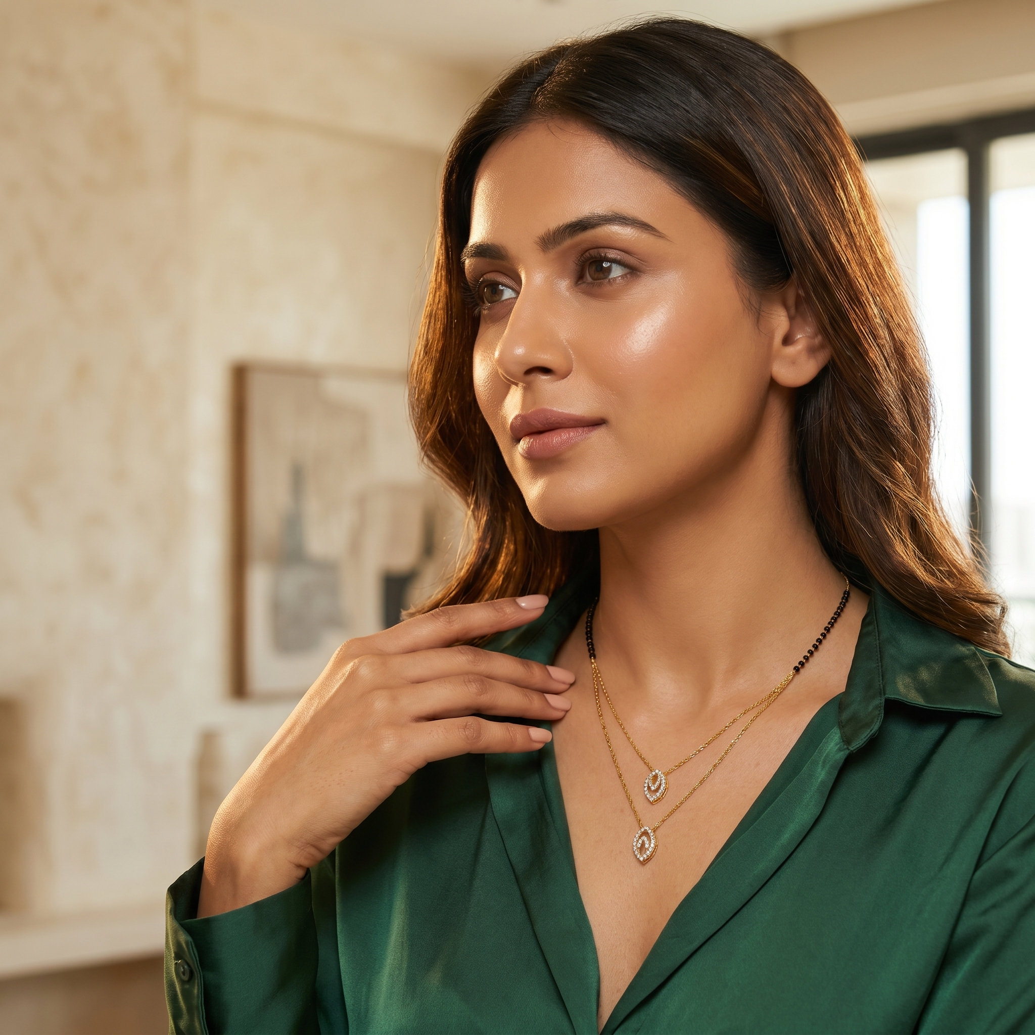 Radiant Leaf Duo Mangalsutra Secondary image