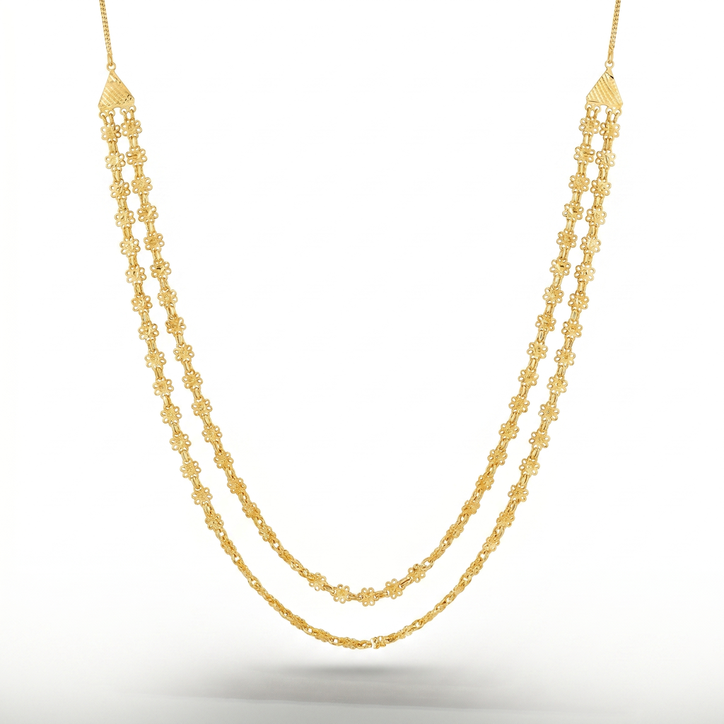 Maharashtrian Dual-Layer Floral Chain Haar