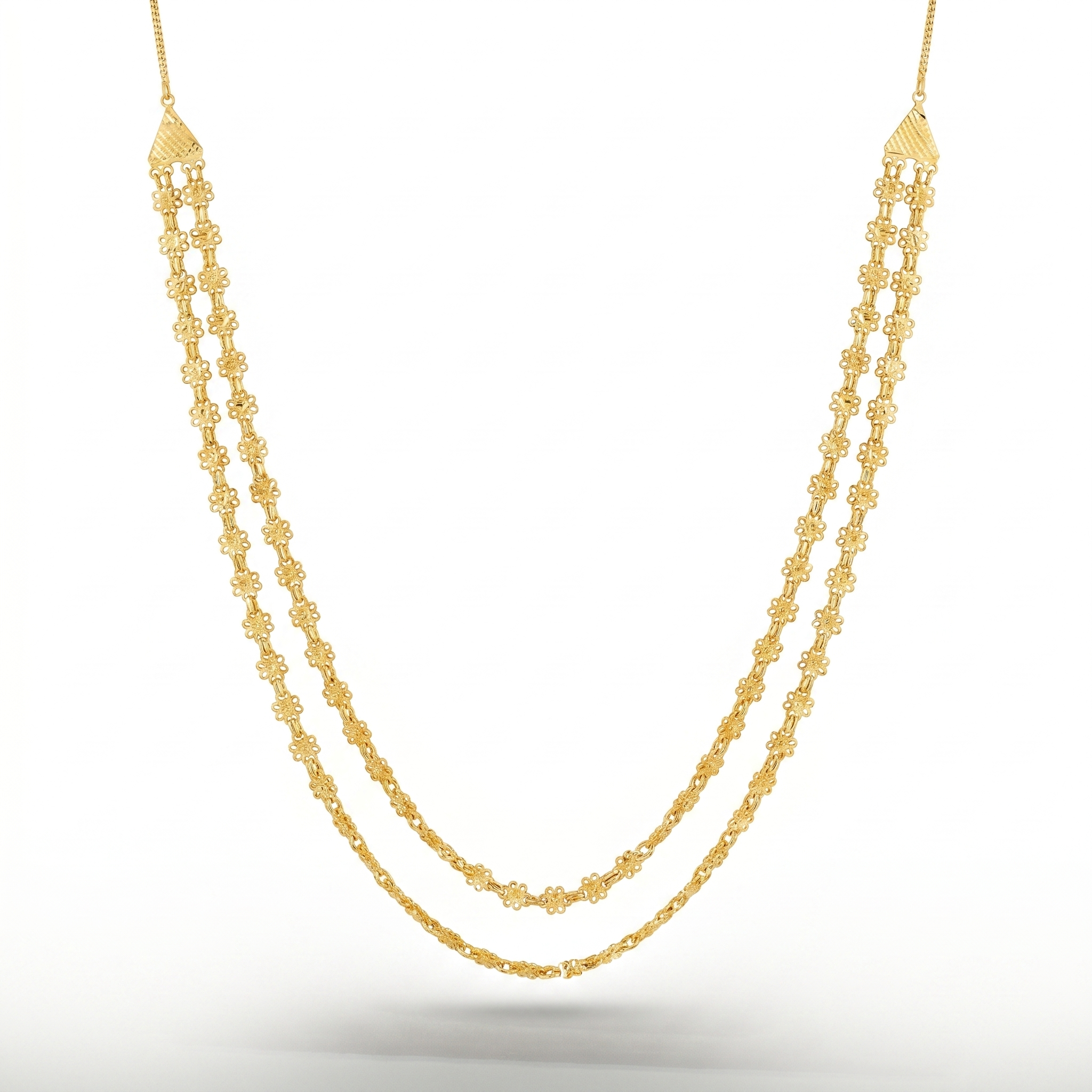 Maharashtrian Dual-Layer Floral Chain Haar