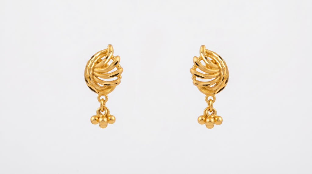 Golden Fern Drop Earrings