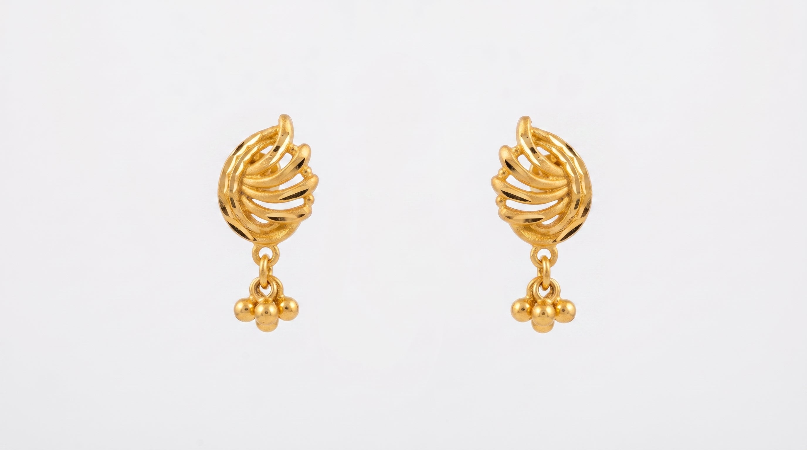 Golden Fern Drop Earrings