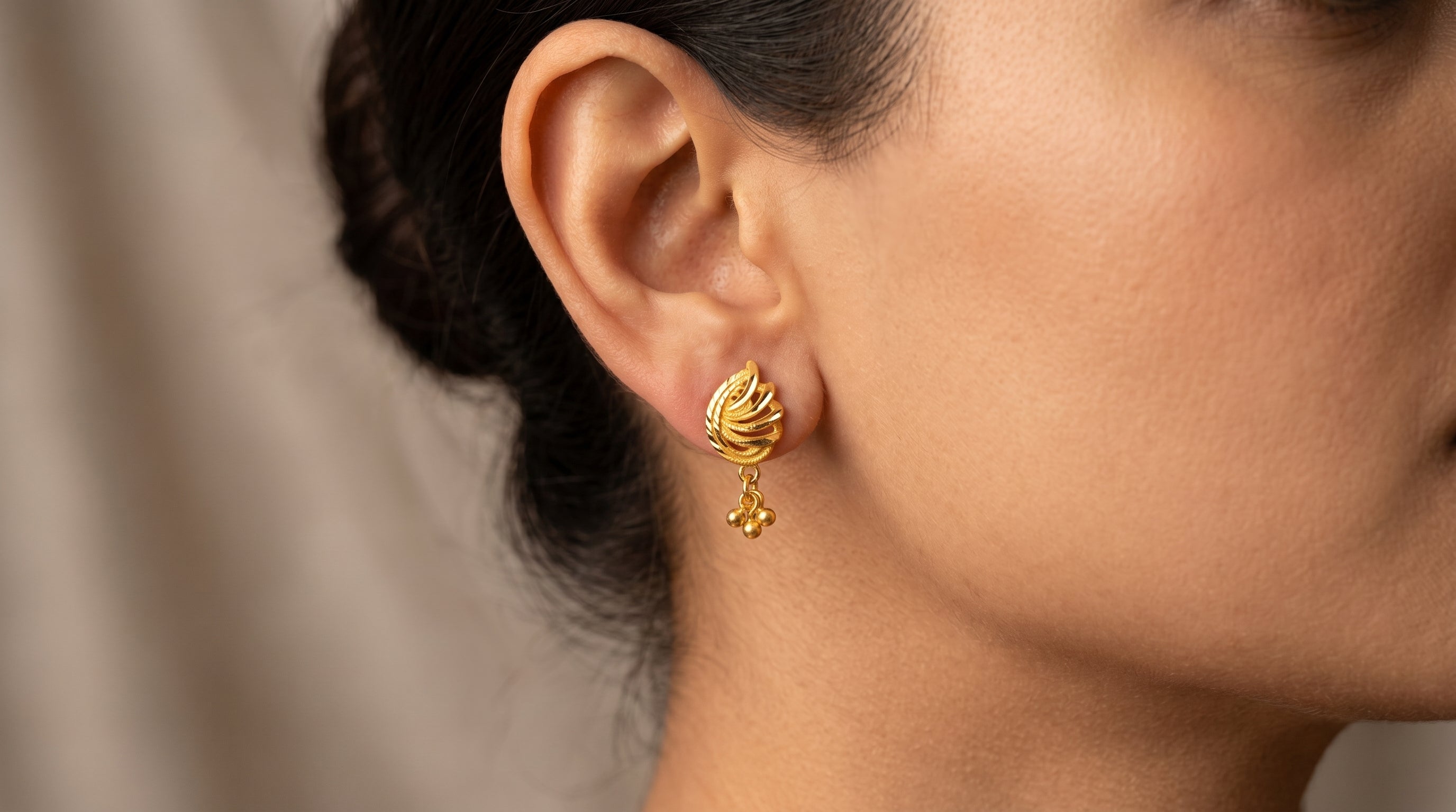 Golden Fern Drop Earrings Secondary image