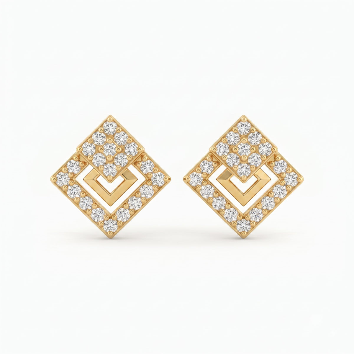 Dual Tone Teardrop Stud Earrings Main image