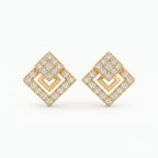 Dual Tone Teardrop Stud Earrings