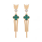 Emerald Butterfly Clover Cascade Earrings