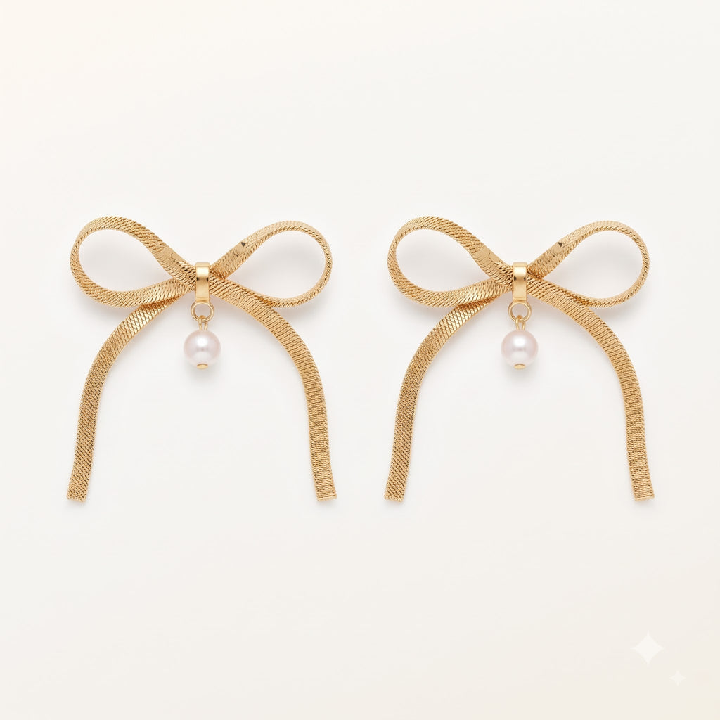 Golden Bow Earrings