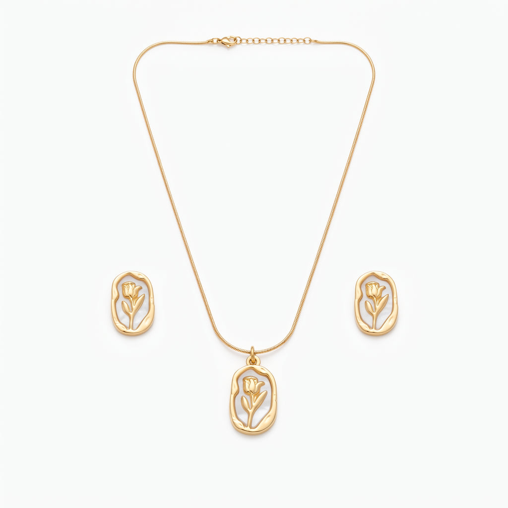 Golden Rose Elegance Necklace Set